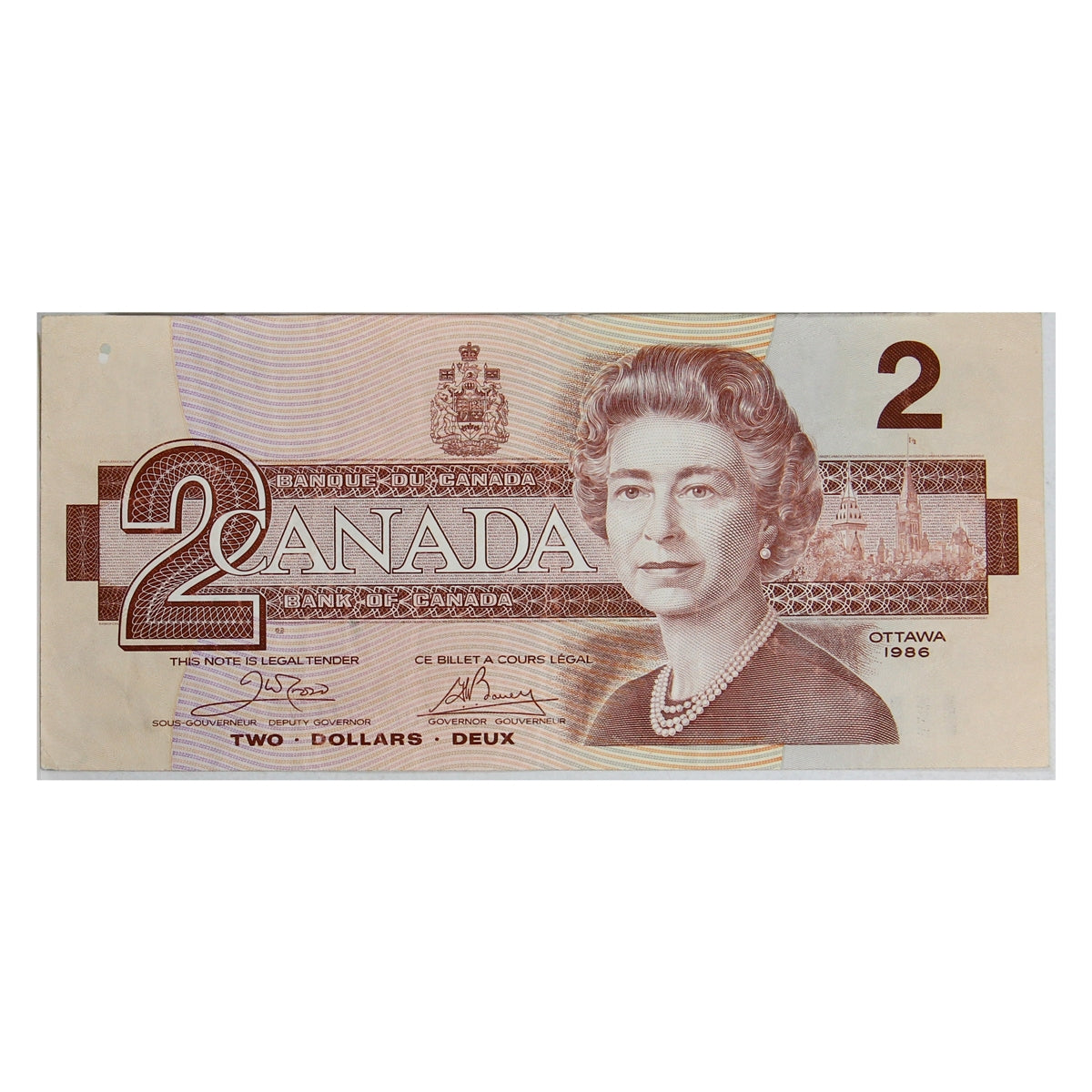 BC-55aA 1986 Canada $2 Crow-Bouey, ARX Below 1.26M, Very Fine (VF20)