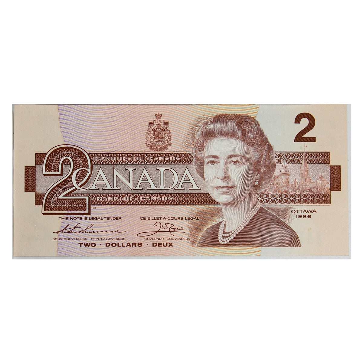 BC-55b 1986 Canada $2 Thiessen-Crow, AUL, EF-AU (EF45)