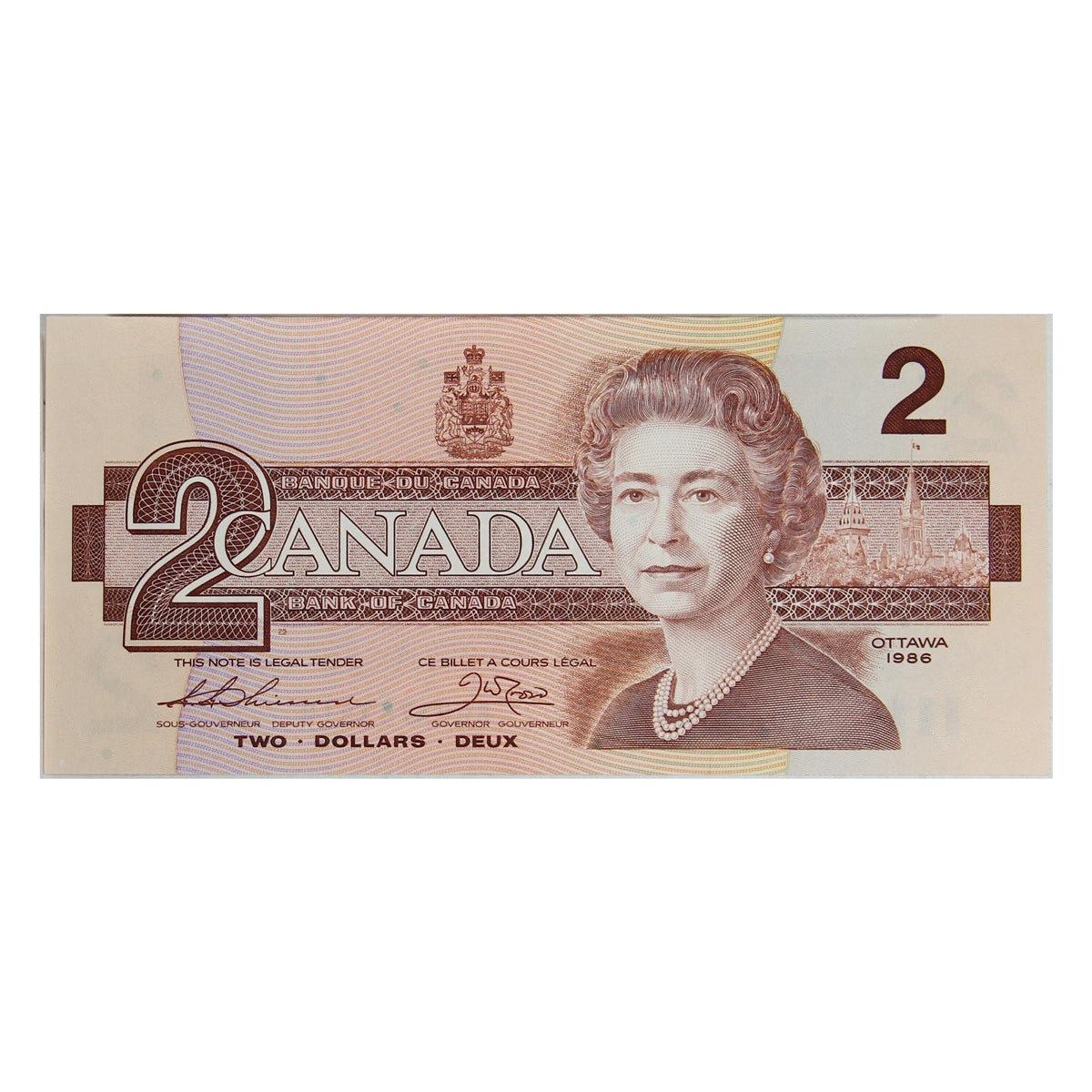 BC-55b 1986 Canada $2 Thiessen-Crow, BUH, Choice Uncirculated (CUNC63)