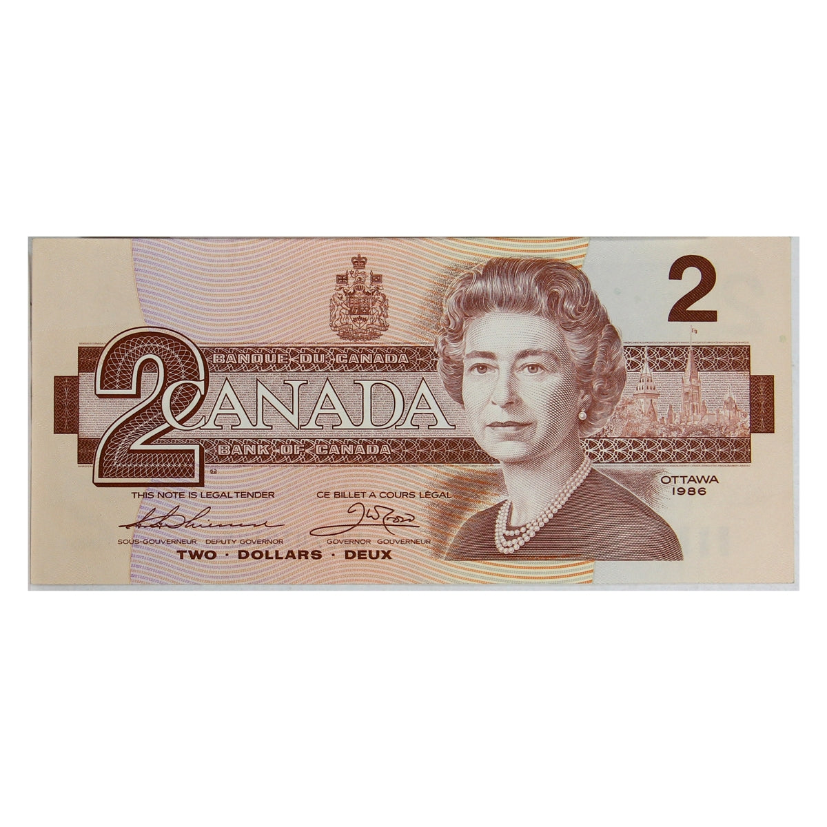 BC-55b 1986 Canada $2 Thiessen-Crow, AUL, Extra Fine (EF40)