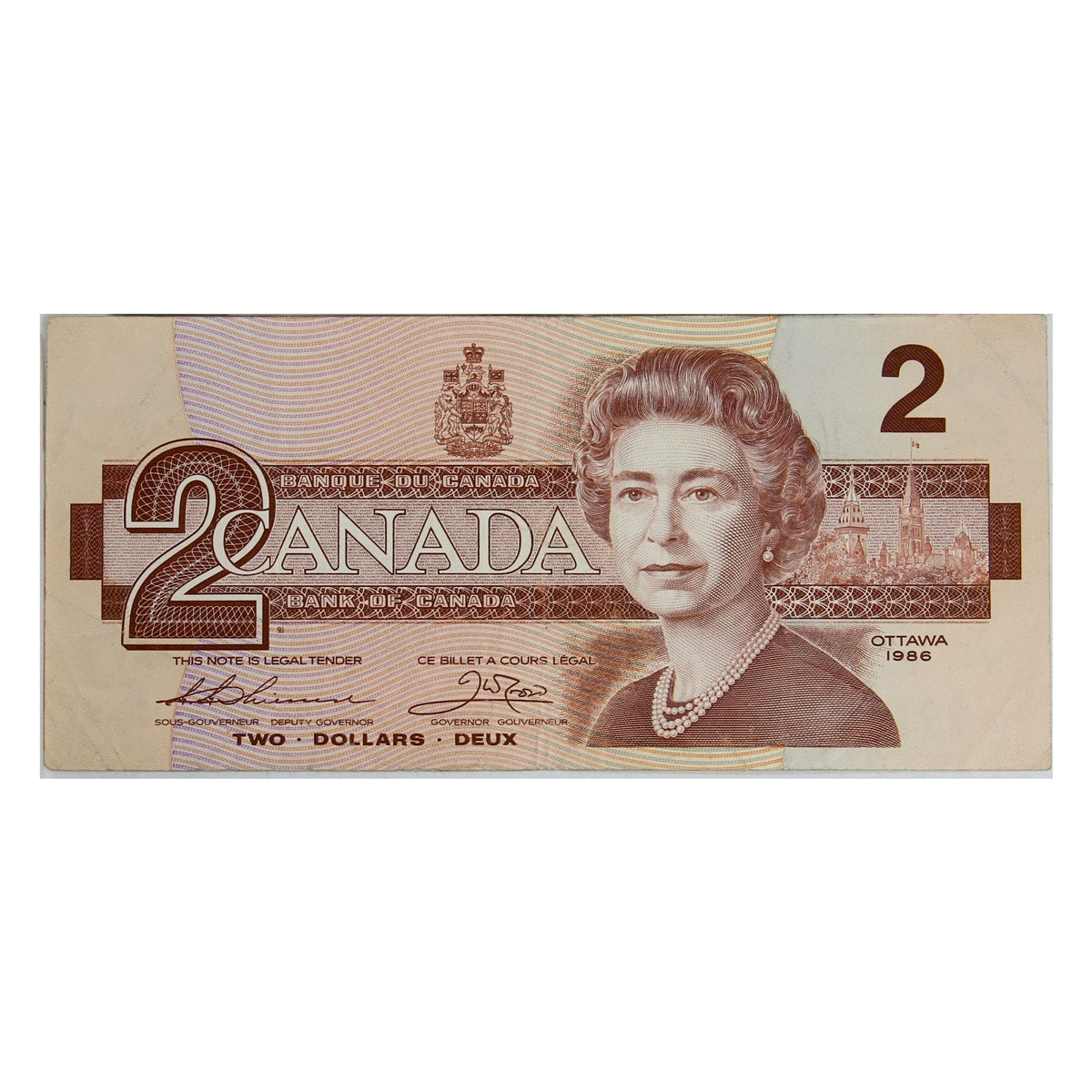 BC-55b 1986 Canada $2 Thiessen-Crow, AUM, Circ