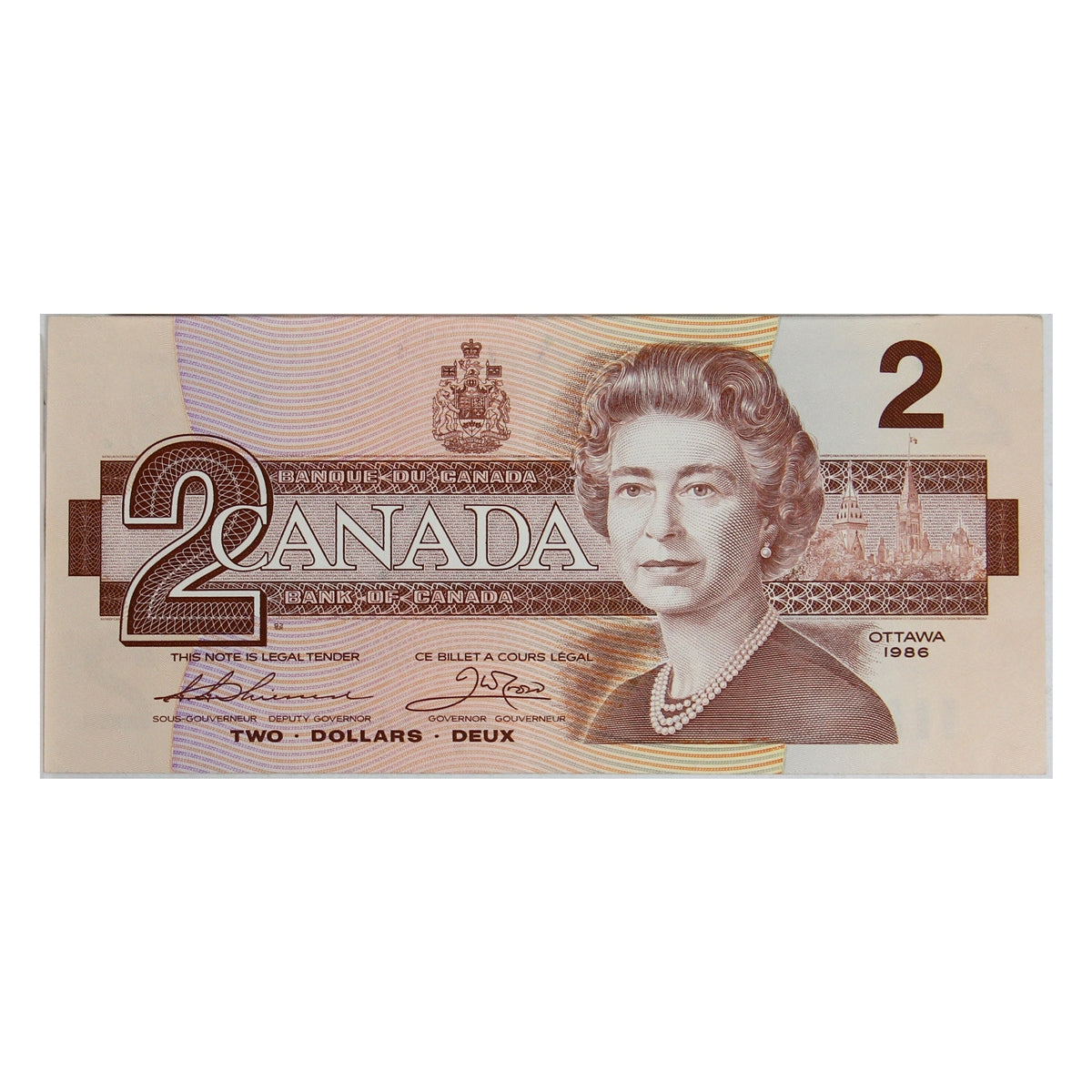 BC-55b 1986 Canada $2 Thiessen-Crow, Large BBP, EF-AU (EF45)