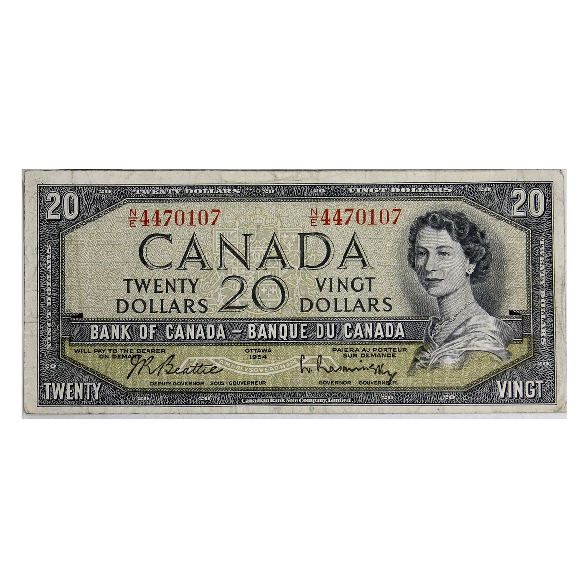 BC-41b 1954 Canada $20 Beattie-Rasminsky, N/E, VF