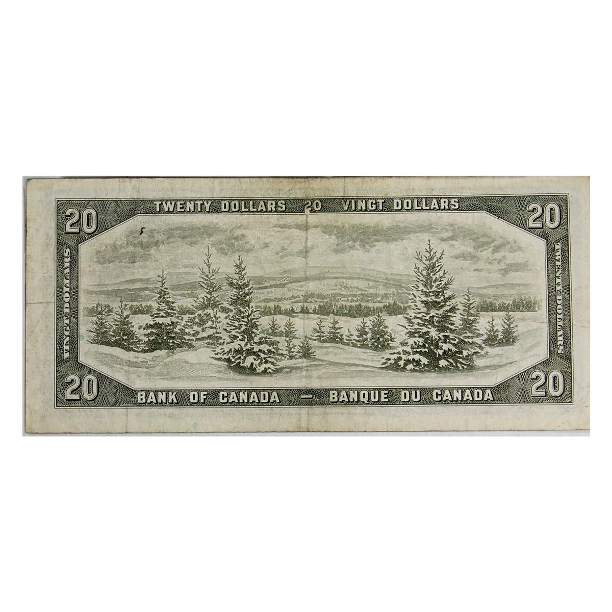 BC-41b 1954 Canada $20 Beattie-Rasminsky, Y/E, F-VF (F15)