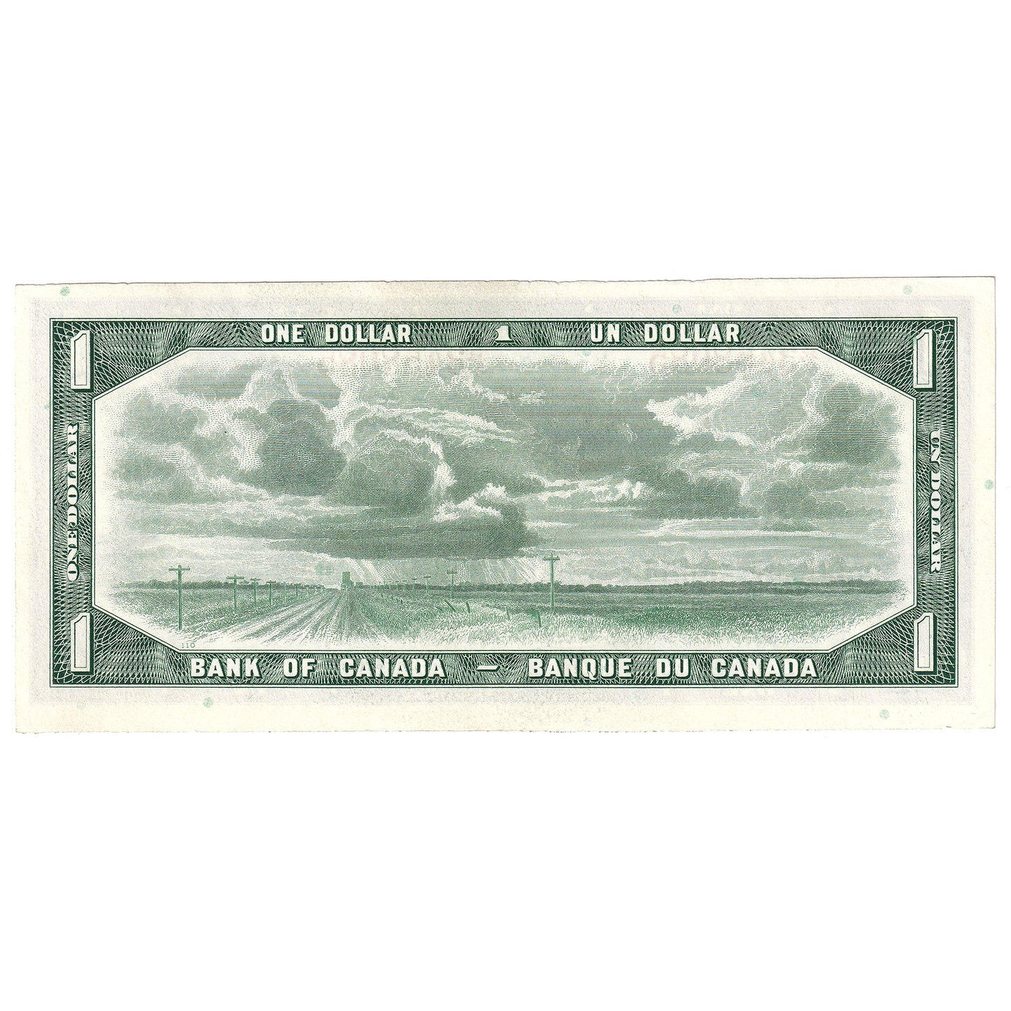 BC-37b 1954 Canada $1 Beattie-Rasminsky, B/Y, Almost Uncirculated (AU50)