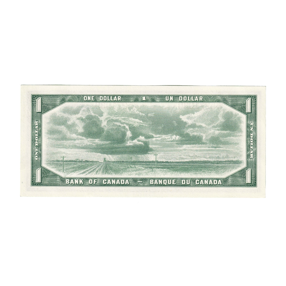 BC-37b 1954 Canada $1 Beattie-Rasminsky, G/Y, Uncirculated (MS60)