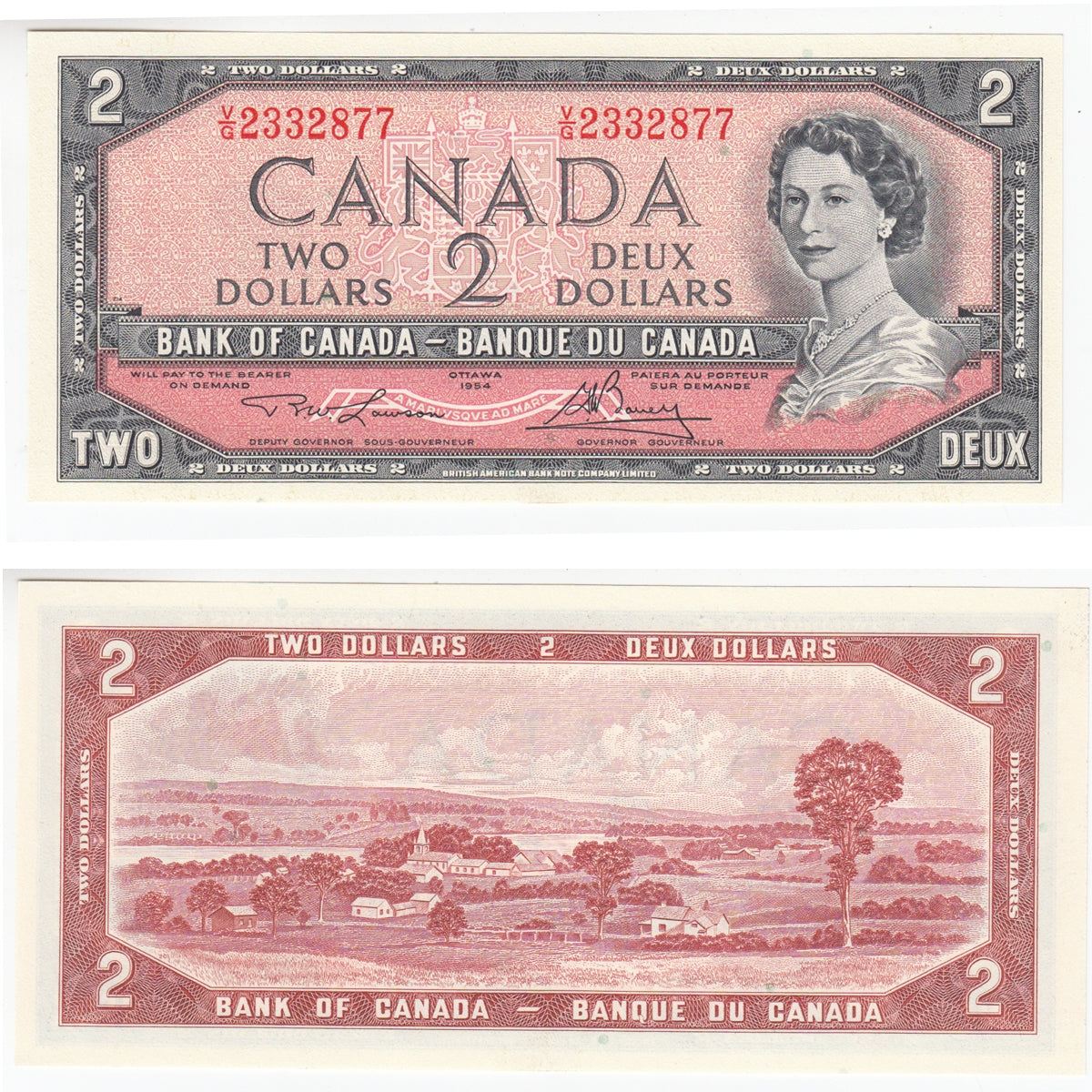 BC-38d 1954 Canada $2 Lawson-Bouey, V/G, Gem Uncirculated (GUNC65)