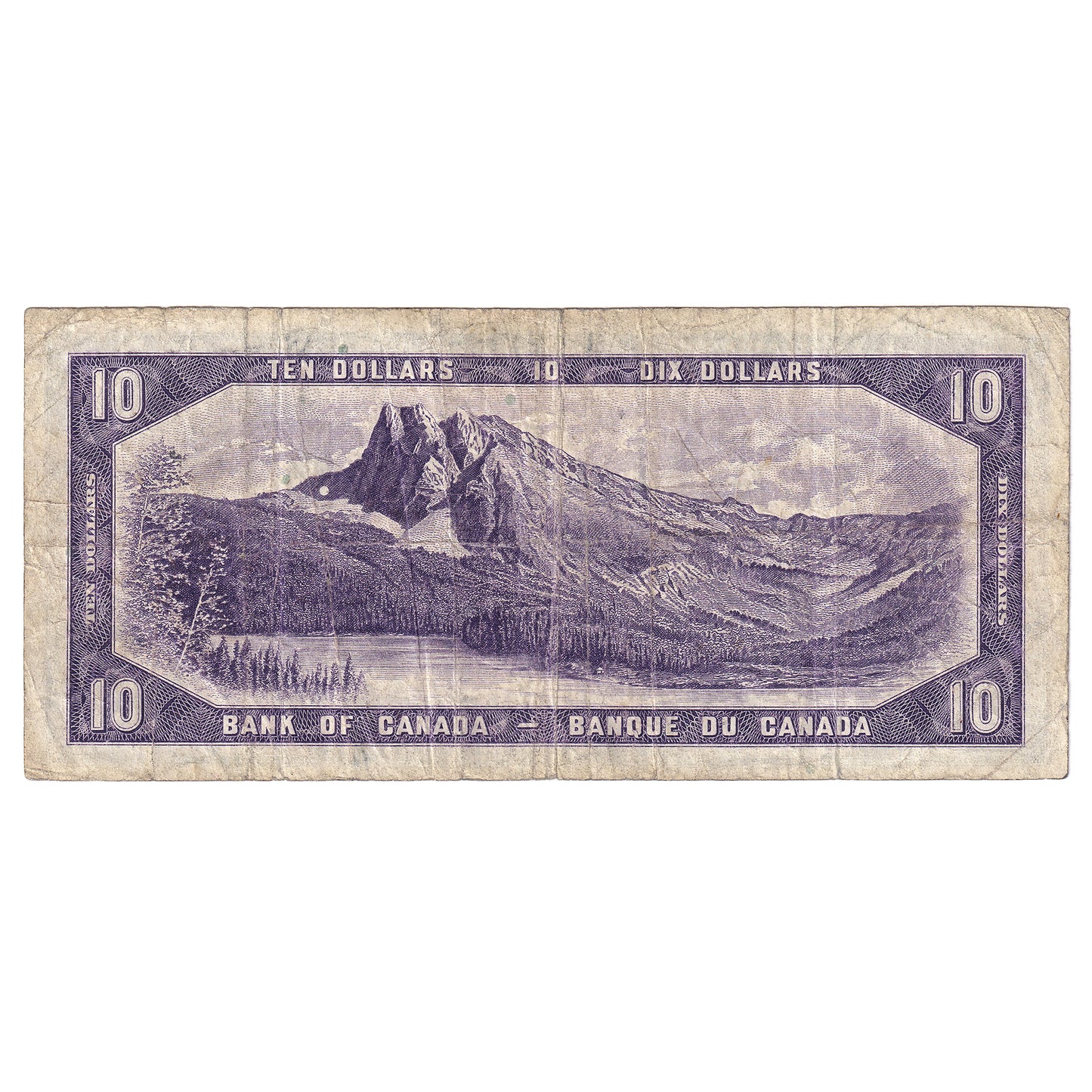 BC-32a 1954 Canada $10 Coyne-Towers, Devil's Face, B/D, VG-F (VG10)