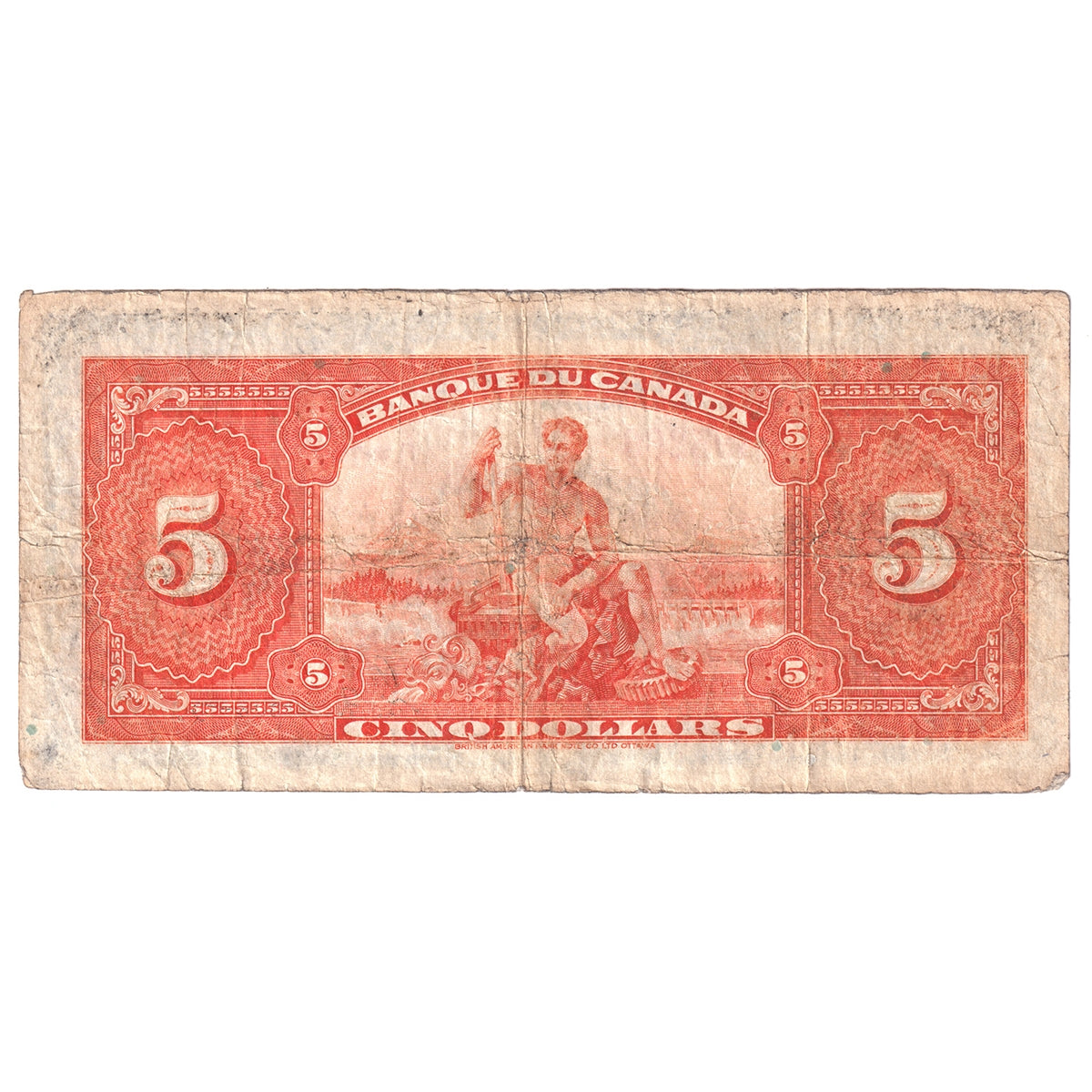BC-6 1935 Canada $5 Osborne-Towers, French, Fine (F12)