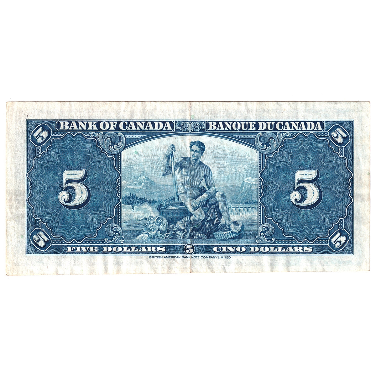 BC-23b 1937 Canada $5 Gordon-Towers, T/C, Extra Fine (EF40)