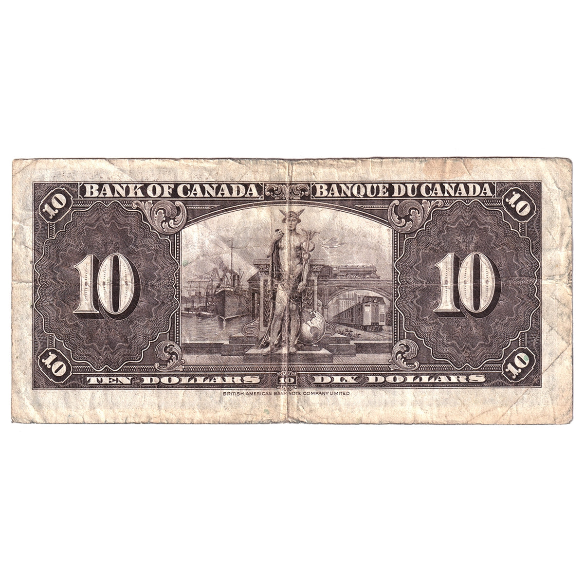 BC-24c 1937 Canada $10 Coyne-Towers, M/T, VG-F (VG10)