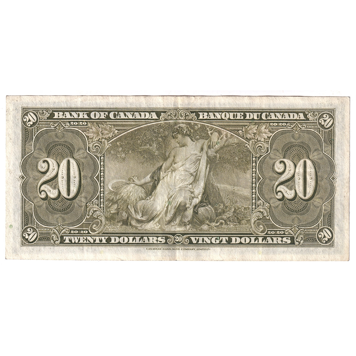 BC-25b 1937 Canada $20 Gordon-Towers, H/E, VF-EF (VF30)