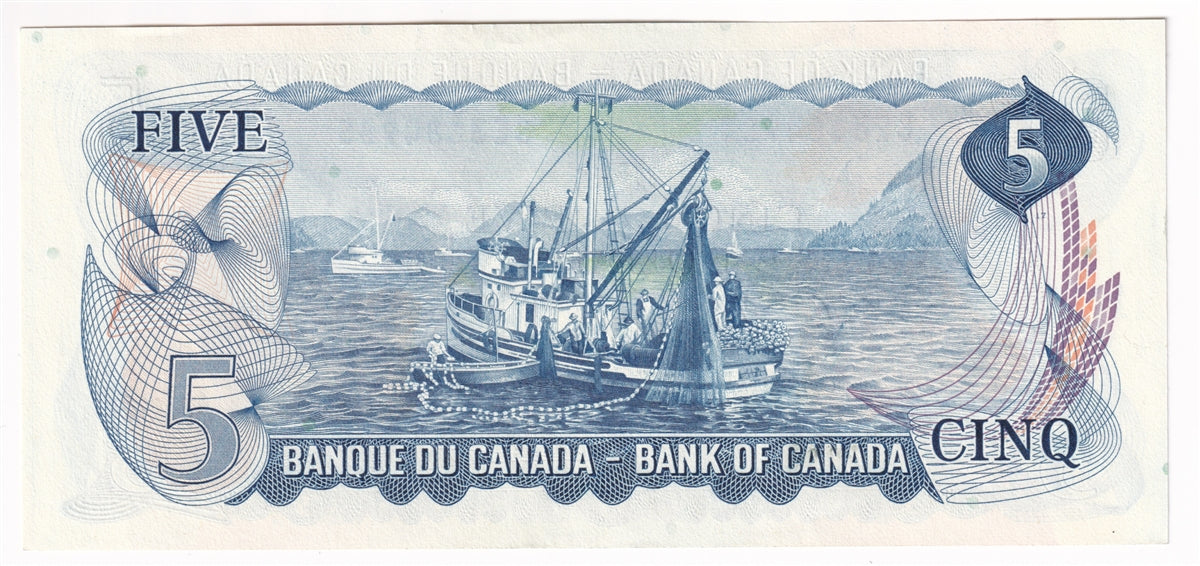BC-48b 1972 Canada $5 Lawson-Bouey, SE, Almost Uncirculated (AU50)
