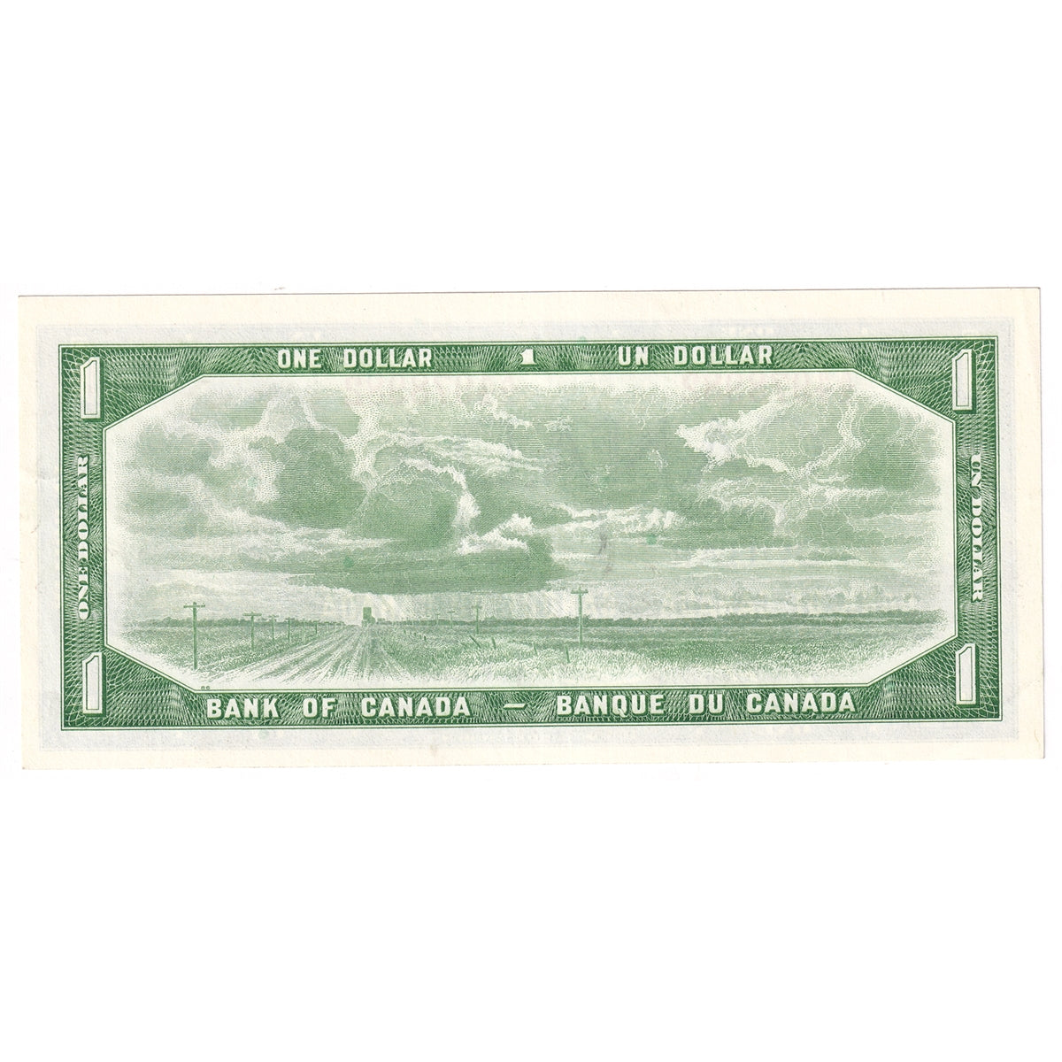BC-37b-i 1954 Canada $1 Beattie-Rasminsky, A/Z, Almost Uncirculated (AU50)