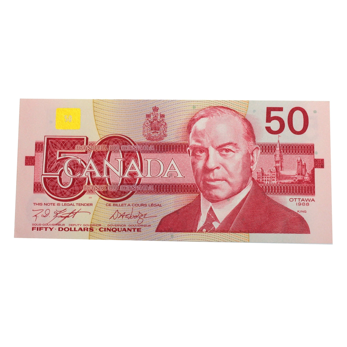 BC-59dA 1988 Canada $50 Knight-Dodge, FME (8.68-9.00), AU-UNC (AU55)