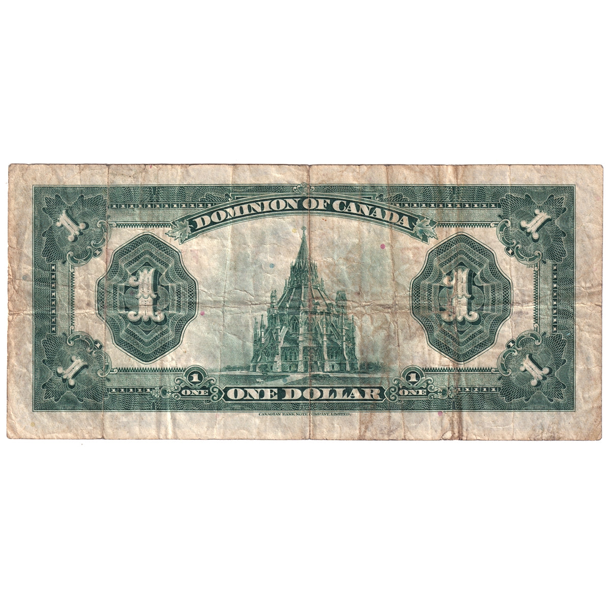 DC-25o 1923 Dominion $1 Campbell-Clark, Black Seal, Group 4, Series F, F