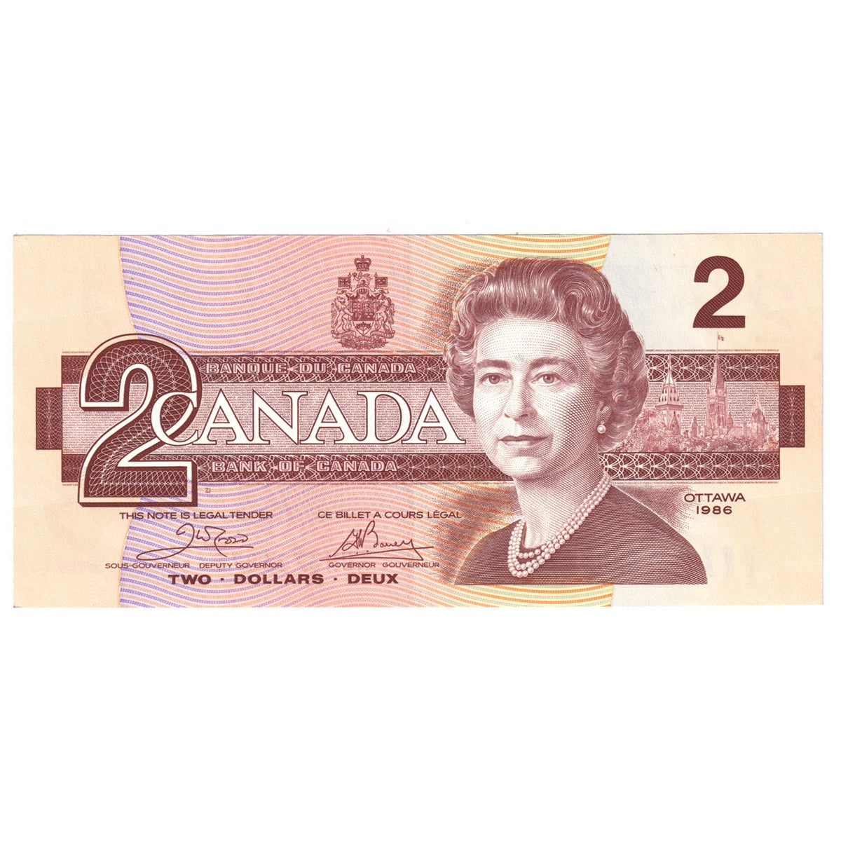 BC-55a 1986 Canada $2 Crow-Bouey, AUH, EF-AU (EF45)