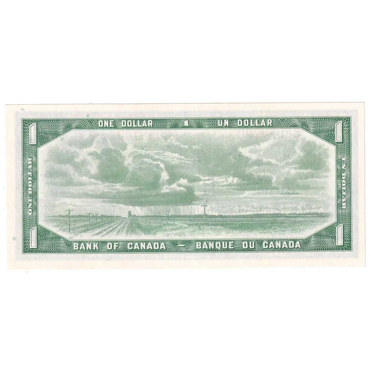 BC-37b-i 1954 Canada $1 Beattie-Rasminsky, W/M, AU-UNC (AU55)