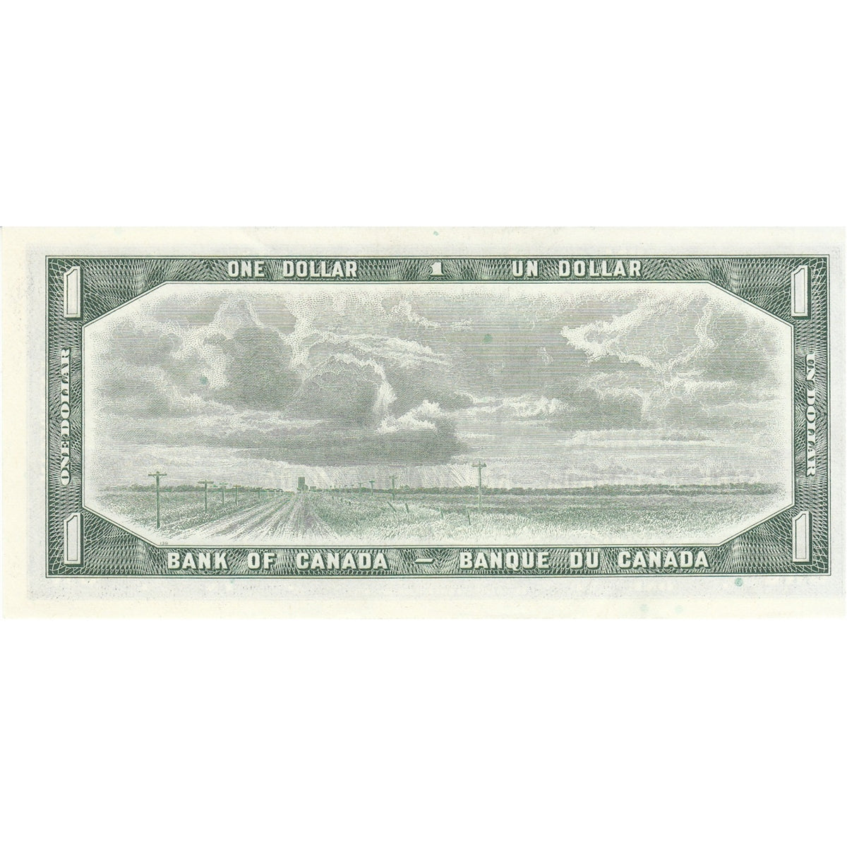 BC-37b-i 1954 Canada $1 Beattie-Rasminsky, W/Z, AU-UNC (AU55)