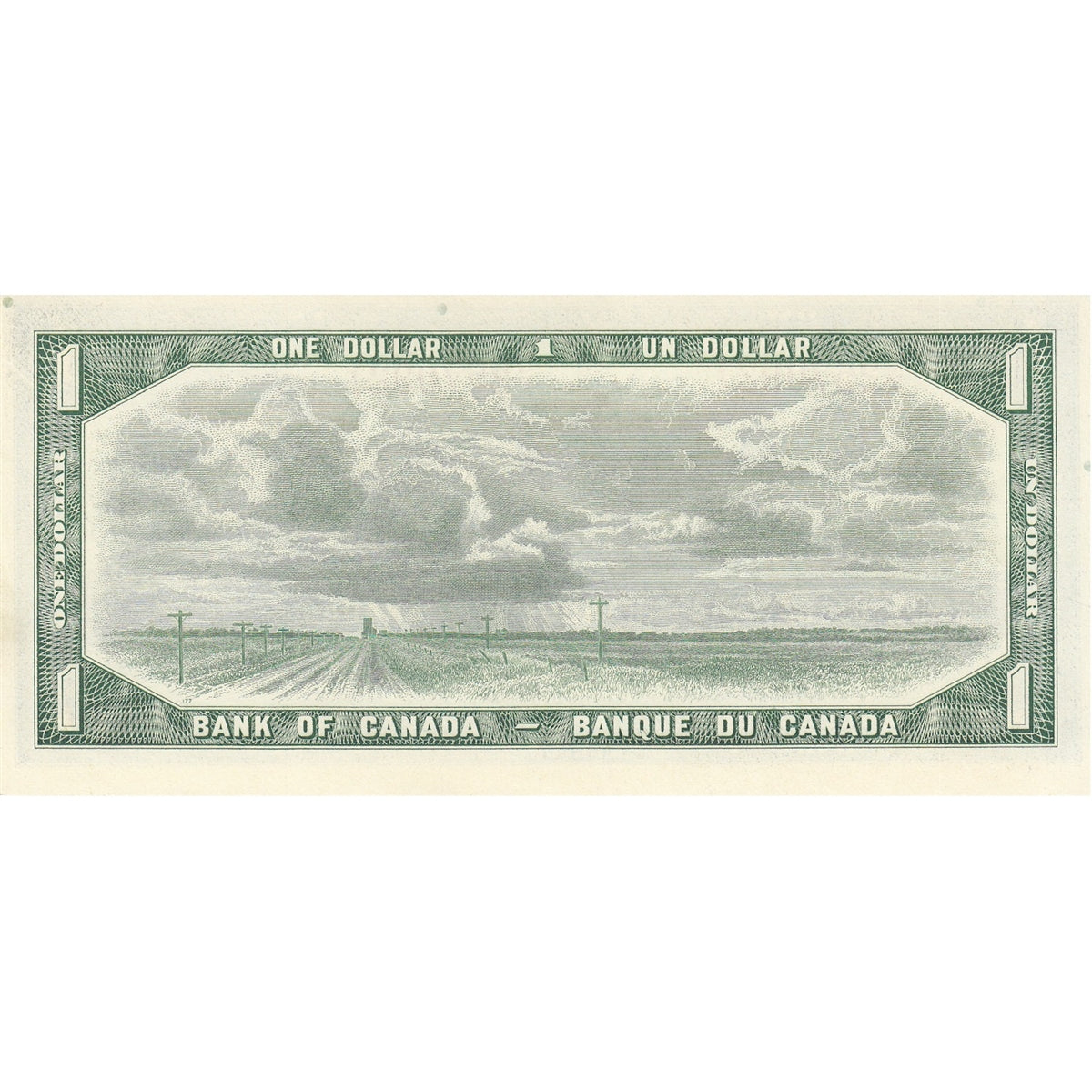 BC-37b-i 1954 Canada $1 Beattie-Rasminsky, G/F, AU-UNC (AU55)