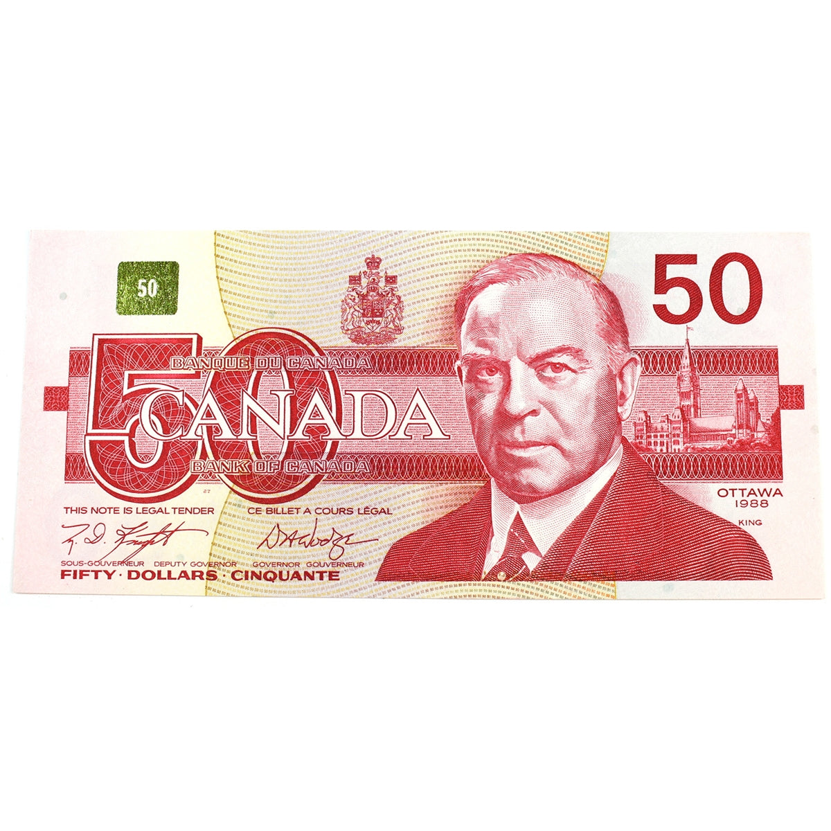 BC-59d 1988 Canada $50 Knight-Dodge, FMD, Uncirculated (MS60)