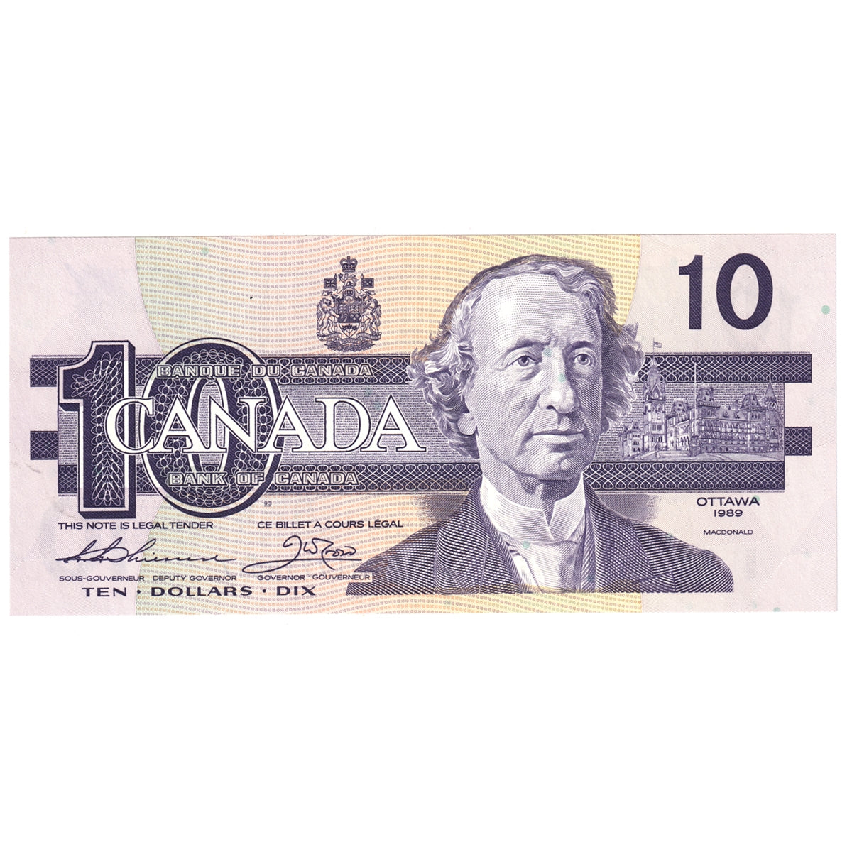 BC-57a 1989 Canada $10 Thiessen-Crow, ATL, Uncirculated (MS60)