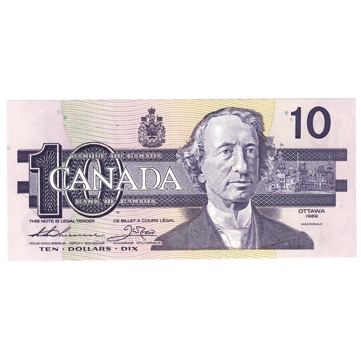 BC-57a 1989 Canada $10 Thiessen-Crow, ATU, CUNC