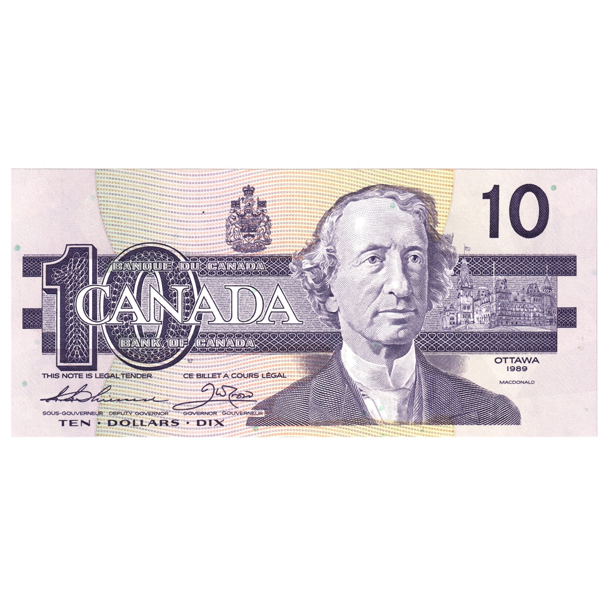 BC-57a 1989 Canada $10 Thiessen-Crow, ATV, CUNC