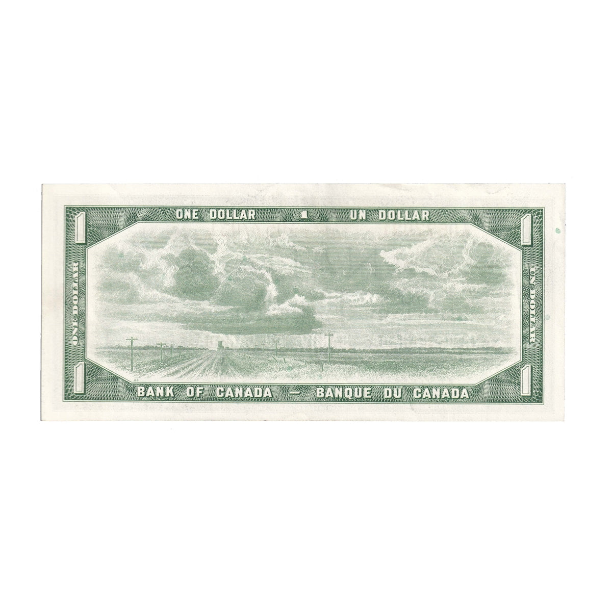 BC-37b-i 1954 Canada $1 Beattie-Rasminsky, T/P, Almost Uncirculated (AU50)