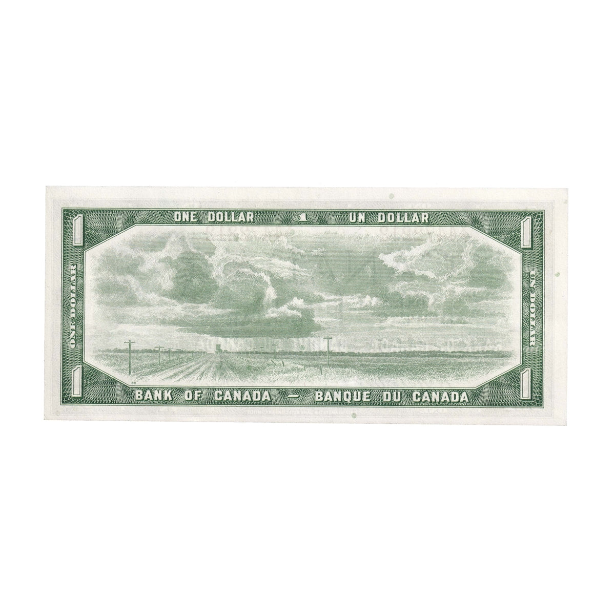 BC-37b-i 1954 Canada $1 Beattie-Rasminsky, X/P, AU-UNC (AU55)