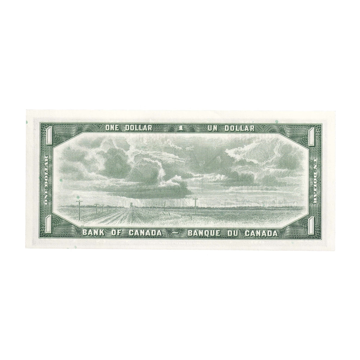 BC-37b-i 1954 Canada $1 Beattie-Rasminsky, B/Z, AU-UNC (AU55)