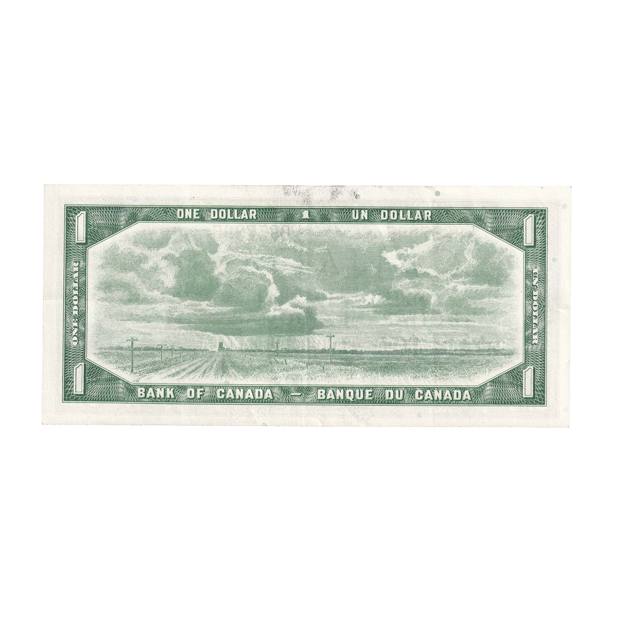 BC-37b-i 1954 Canada $1 Beattie-Rasminsky, L/Z, Extra Fine (EF40)