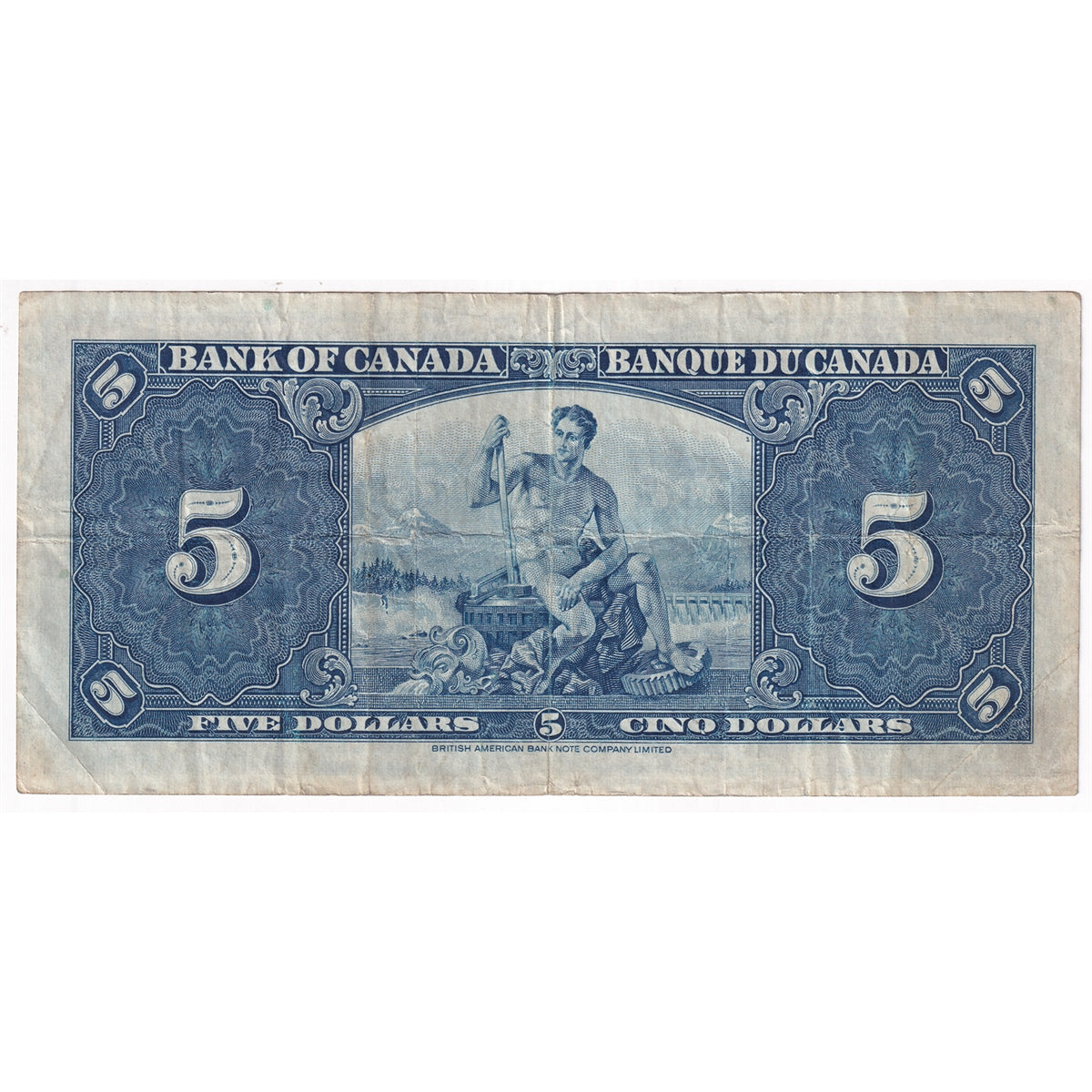 BC-23b 1937 Canada $5 Gordon-Towers, T/C, F-VF (F15)