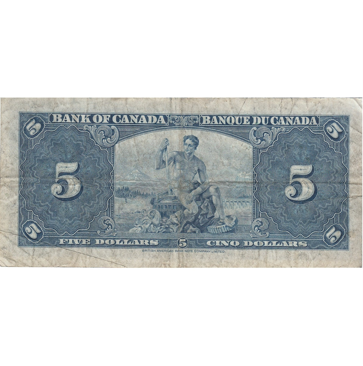 BC-23c 1937 Canada $5 Coyne-Towers, Y/C, F-VF (F15)