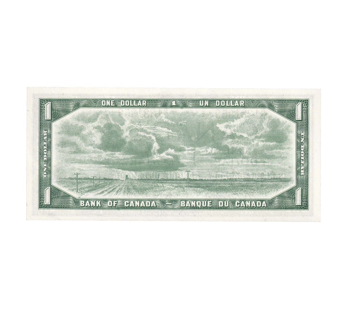 BC-37b-i 1954 Canada $1 Beattie-Rasminsky, P/Z, Uncirculated (MS60)