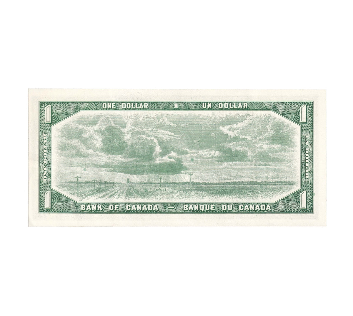BC-37b-i 1954 Canada $1 Beattie-Rasminsky, F/F, Almost Uncirculated (AU50)