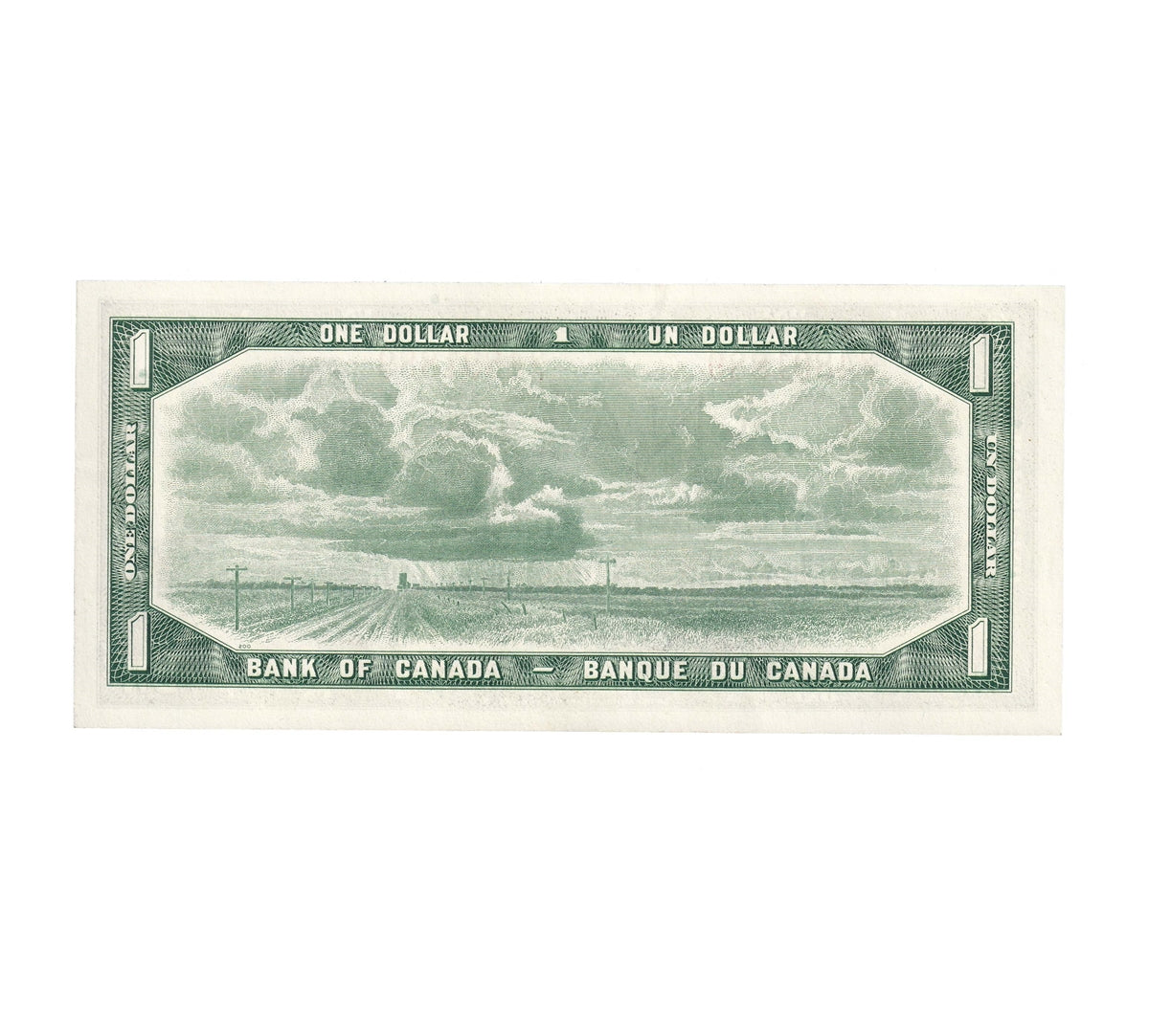 BC-37c 1954 Canada $1 Bouey-Rasminsky, O/F, AU-UNC (AU55)