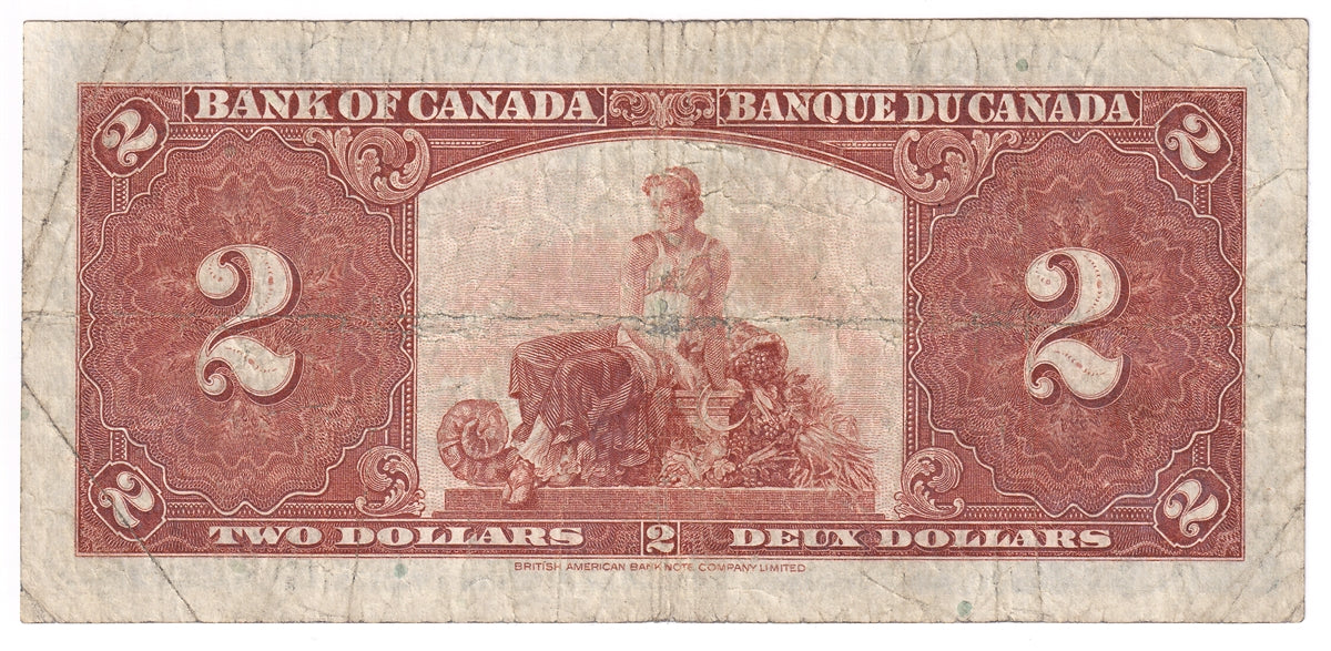BC-22c 1937 Canada $2 Coyne-Towers, J/R, Circ