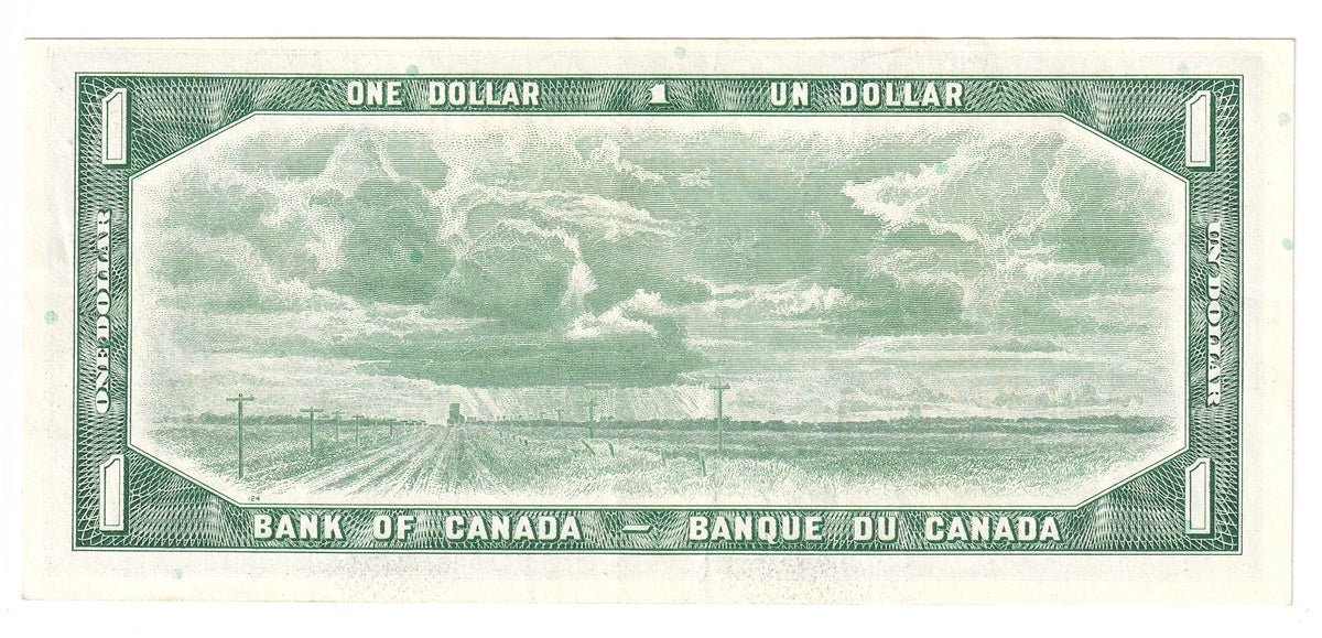 BC-37b 1954 Canada $1 Beattie-Rasminsky, R/Z, Extra Fine (EF40)