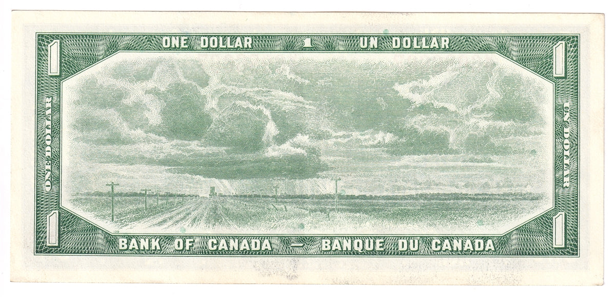 BC-37b-i 1954 Canada $1 Beattie-Rasminsky, W/Z, EF-AU (EF45)