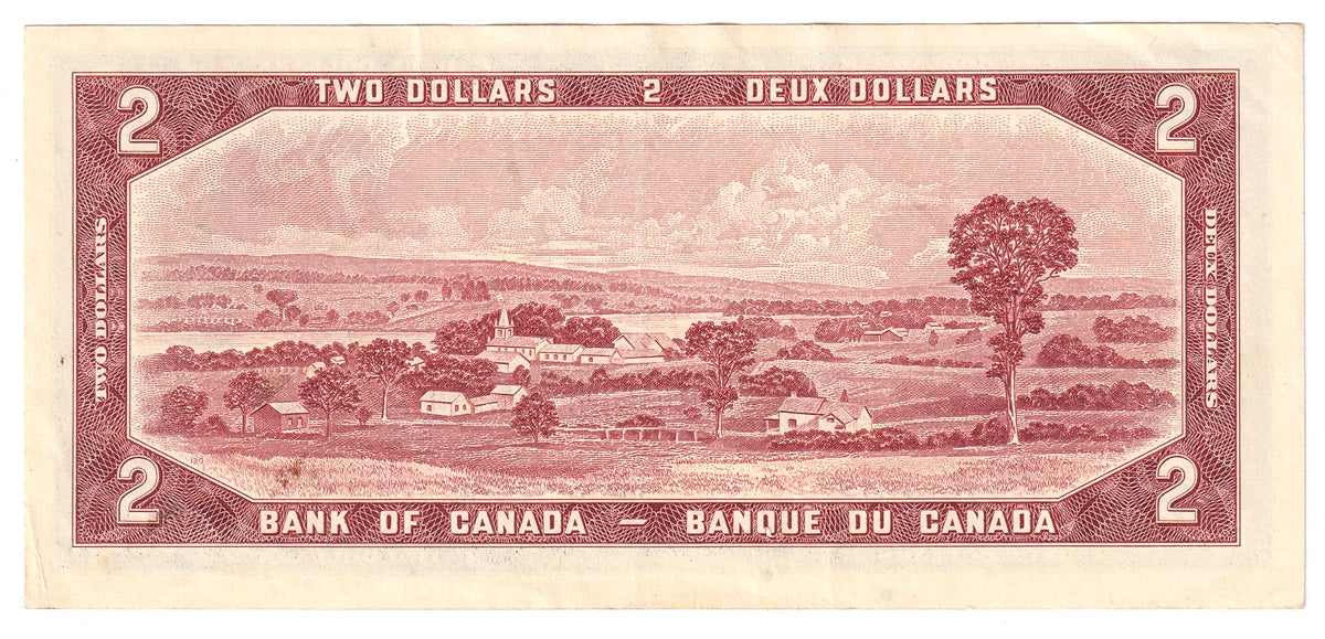 BC-38b 1954 Canada $2 Beattie-Rasminsky, Z/R, EF-AU (EF45)