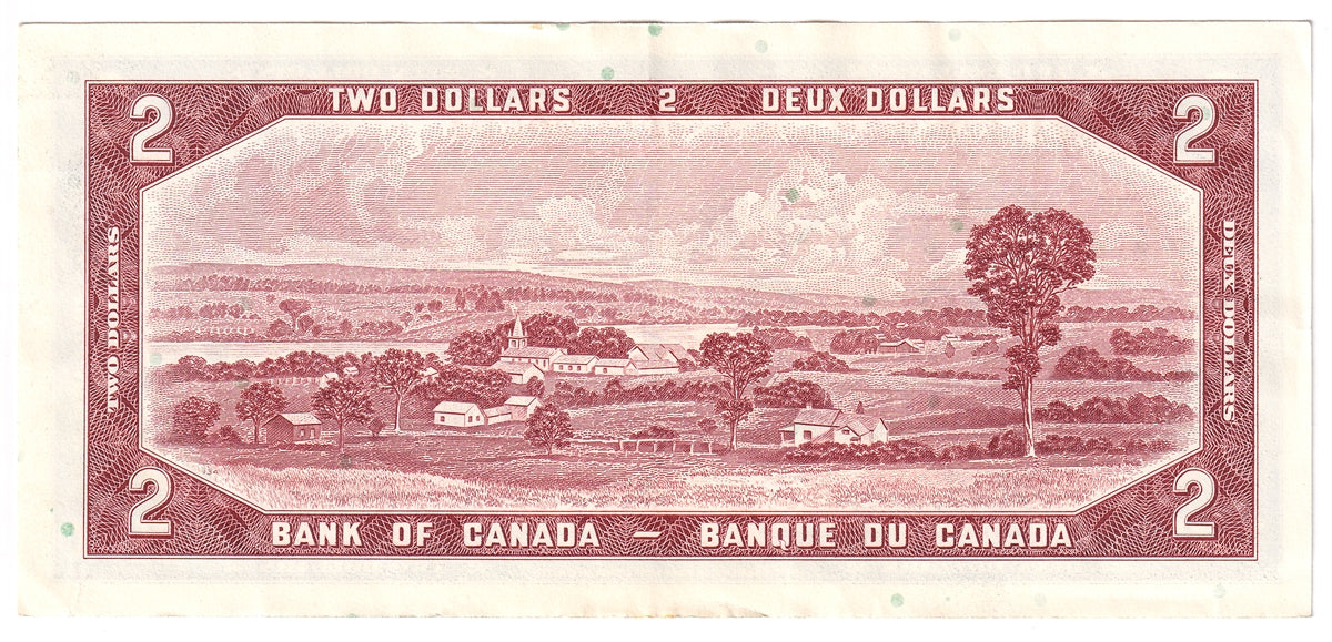 BC-38b 1954 Canada $2 Beattie-Rasminsky, O/U, Extra Fine (EF40)