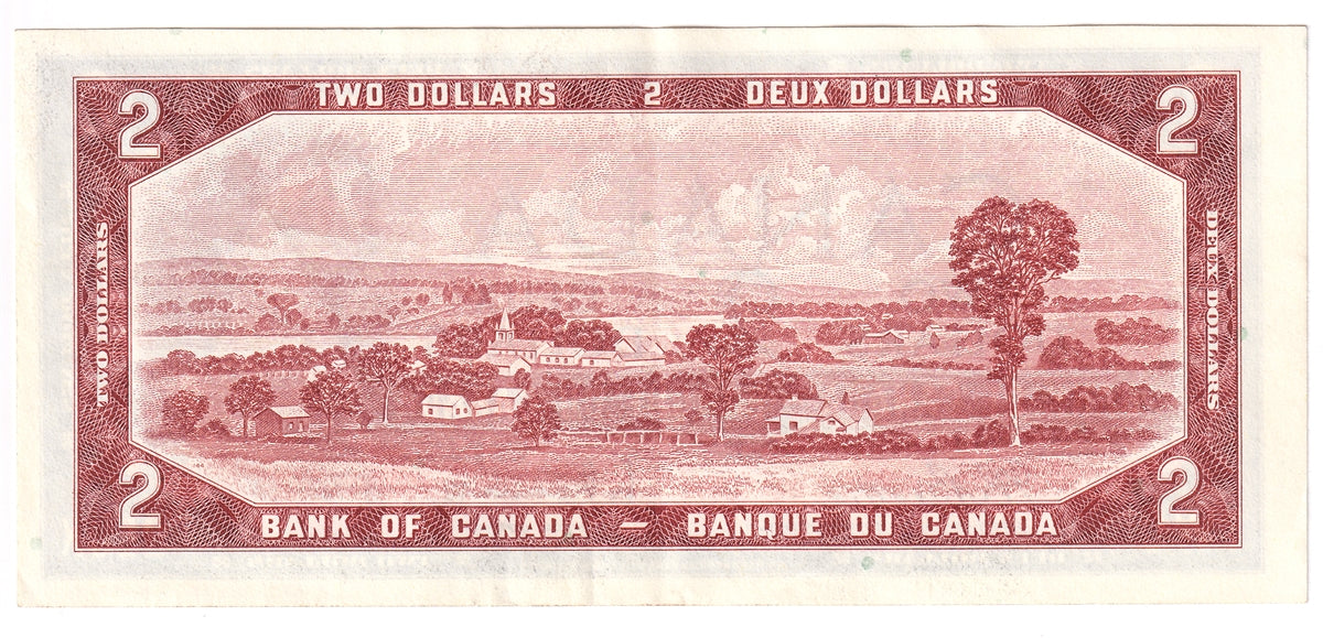 BC-38b 1954 Canada $2 Beattie-Rasminsky, V/U, EF-AU (EF45)