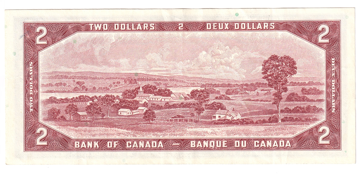 BC-38b 1954 Canada $2 Beattie-Rasminsky, L/U, Very Fine (VF20)