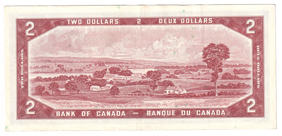 BC-38b 1954 Canada $2 Beattie-Rasminsky, M/U, Extra Fine (EF40)