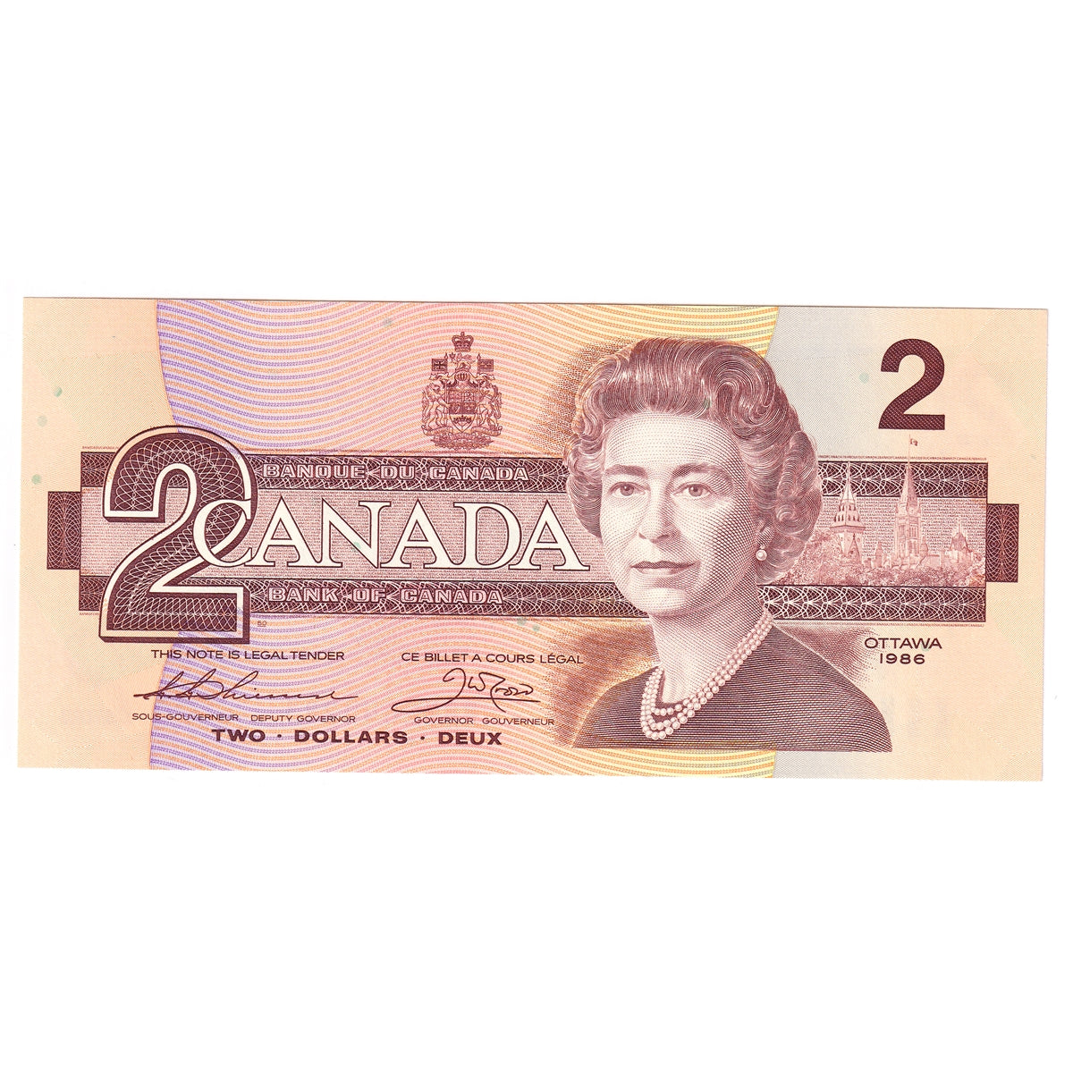 BC-55b 1986 Canada $2 Thiessen-Crow, BRY, Choice Uncirculated (CUNC63)