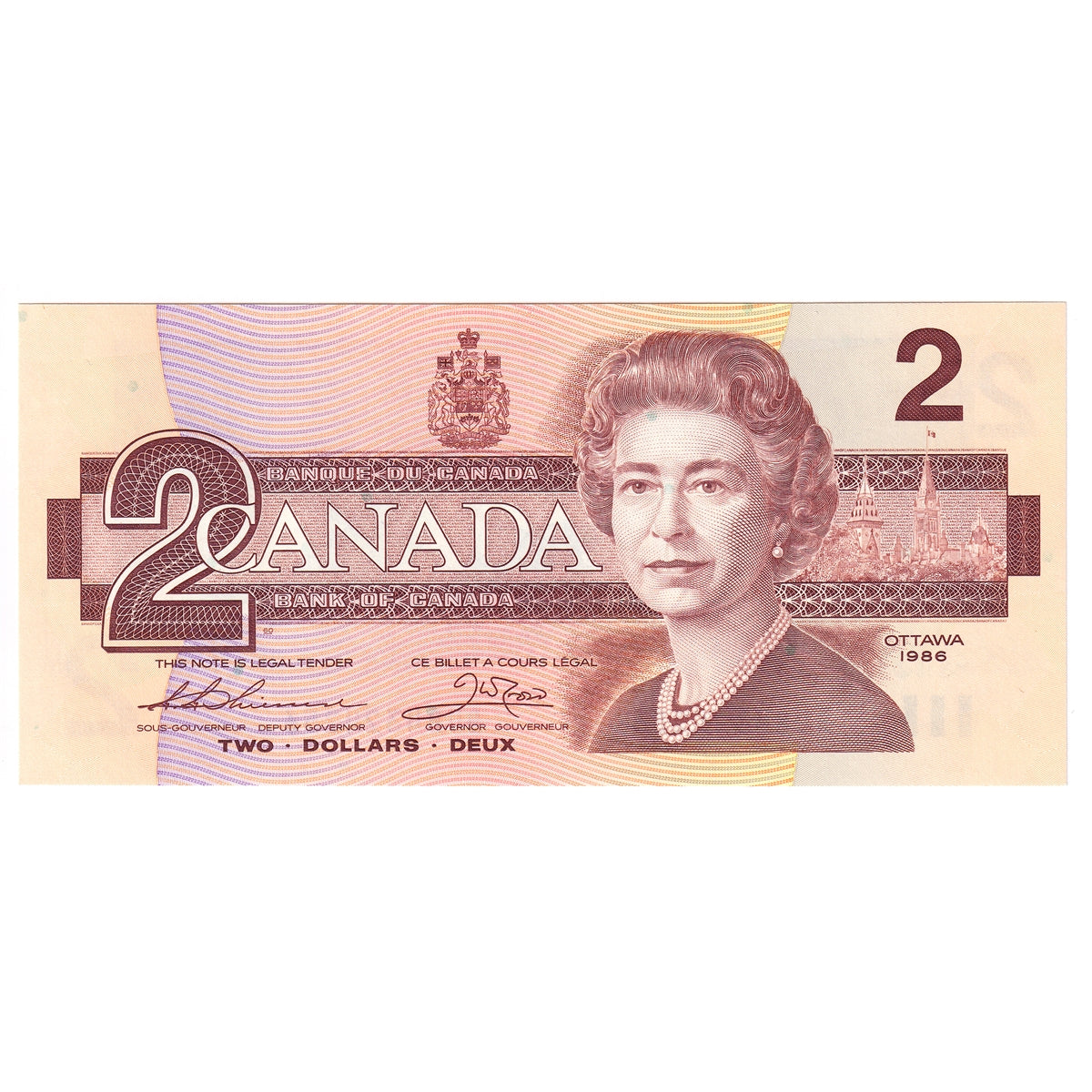 BC-55b 1986 Canada $2 Thiessen-Crow, BUB, Choice Uncirculated (CUNC63)