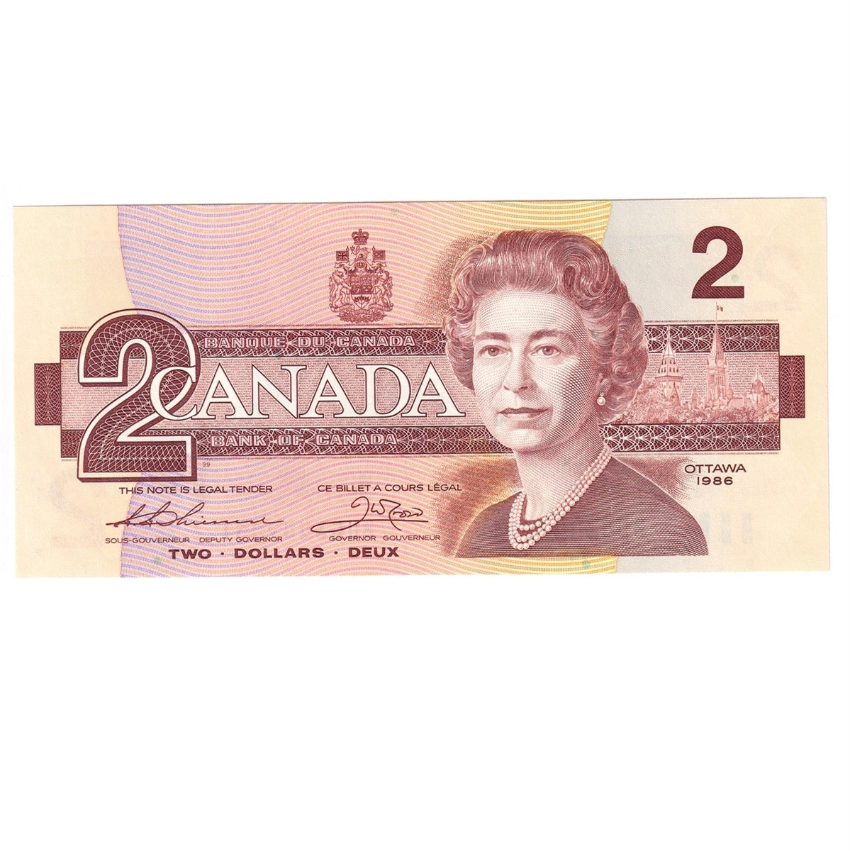 BC-55b 1986 Canada $2 Thiessen-Crow, BUG, Choice Uncirculated (CUNC63)
