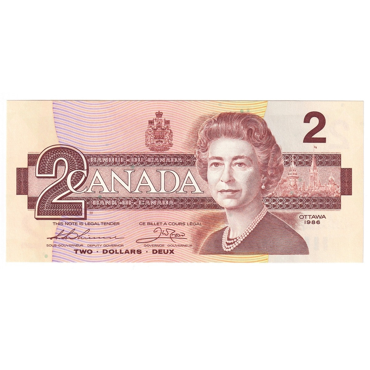 BC-55b 1986 Canada $2 Thiessen-Crow, BUN, Choice Uncirculated (CUNC63)