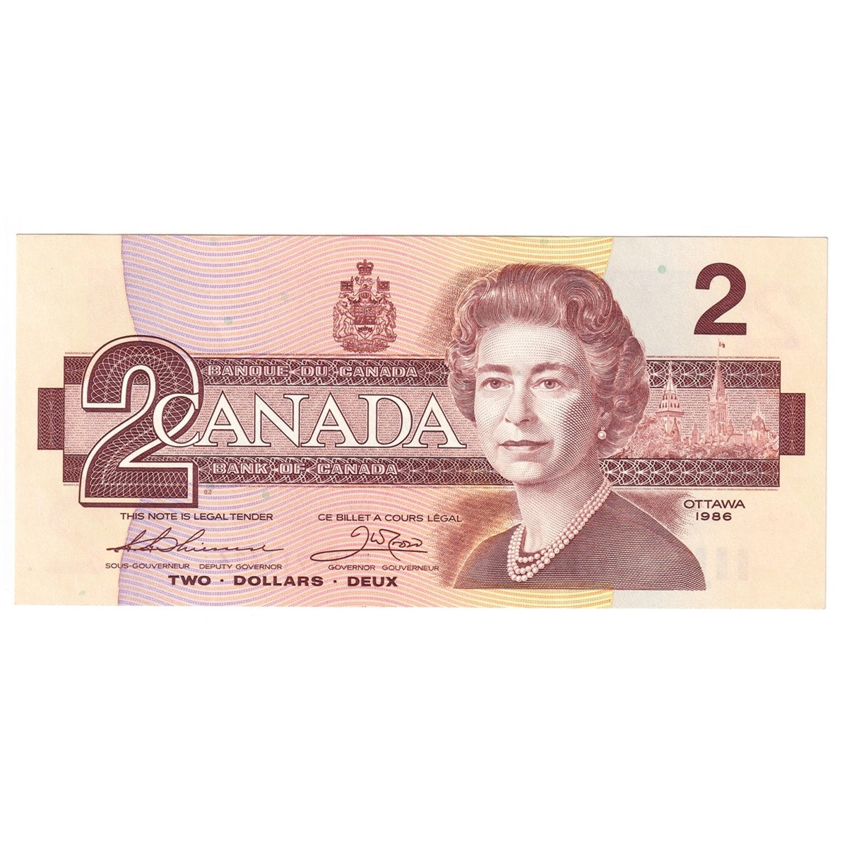 BC-55b 1986 Canada $2 Thiessen-Crow, BUV, Choice Uncirculated (CUNC63)
